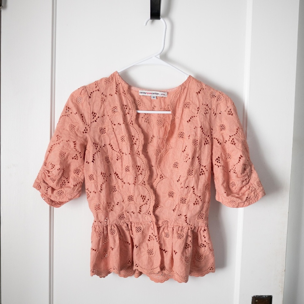 Corey Lynn Calter Floral Lace Blazer/Top